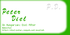 peter diel business card